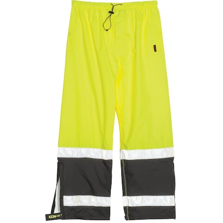 Tingley Hi-Visibility Rain Pants, Polyester/Polyurethane, Elastic Closure, Lime, Size L P27122 L